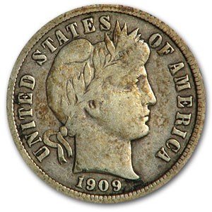 1909 Barber Dime Fine 1909 Barber Dime Fine